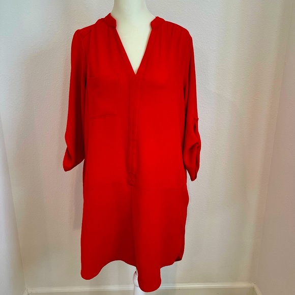 Lush shirt dress with pockets and adjustable sleeves (size Small) - Picture 1 of 3